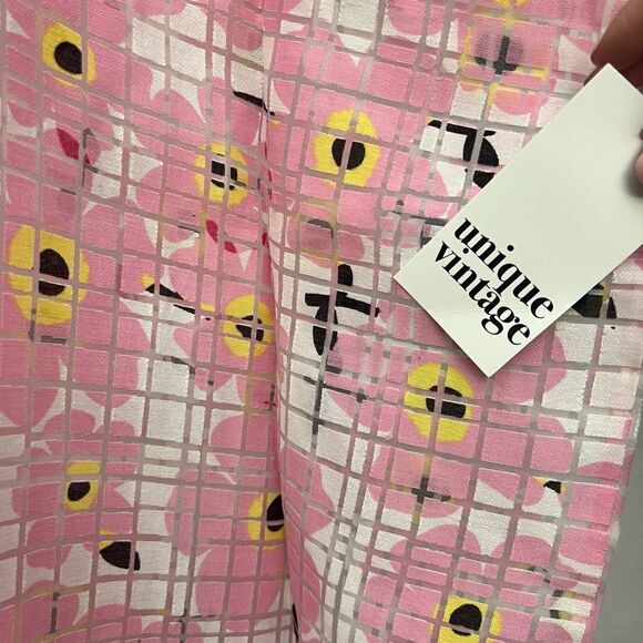 Unique Vintage Floral Chiffon Caftan Dress - Picture 6 of 8